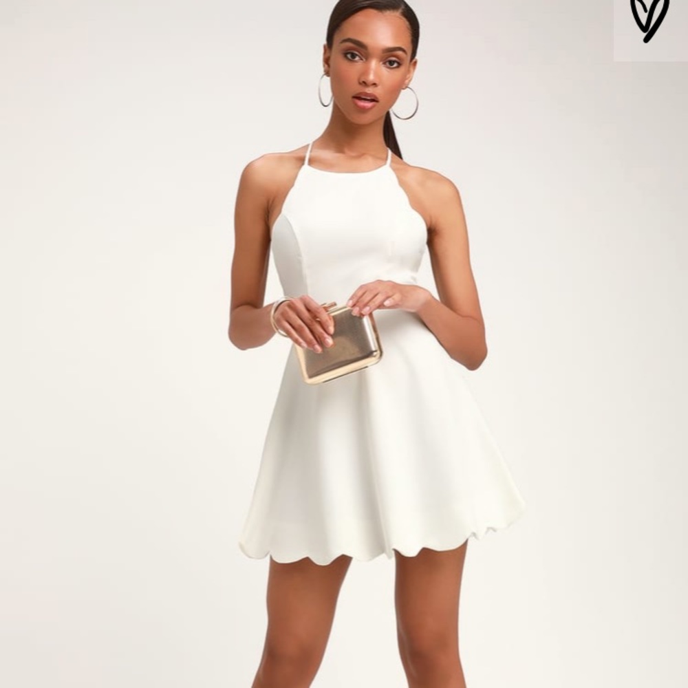 PLAY ON CURVES IVORY BACKLESS DRESS
